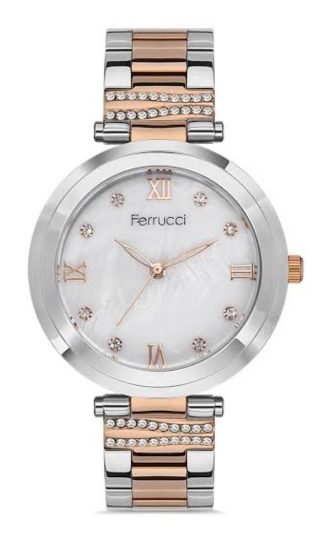 Ferrucci FC.12974M.04 36 mm Gri-Rose Gold Metal Kordon Analog Kadın Kol Saati