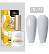 Born Pretty Silky White Serisi CG055 Gri Mat Kalıcı Oje