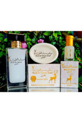 MUSK AL TAHARA Beyaz Misk 3 Parça Kadın Parfüm Seti EDT Beyaz Misk + Beyaz Misk Parfümü + Beyaz Misk Sabunu