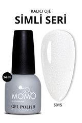 Momo S015 Beyaz Işıltılı Kalıcı Simli Oje