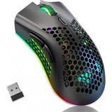 Jingyi Delikli Tasarım RGB Ergonomik Makrolu Kablosuz Siyah Optik Gaming Mouse