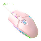 Jms Zuoya RGB Makrolu Kablolu Pembe Optik Gaming Mouse