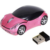 Jingyi Araba Görünümlü Kablosuz Pembe Optik Mouse