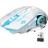 Huahai Aula SC100 RGB Sessiz Ergonomik Makrolu Kablosuz Beyaz Optik Gaming Mouse