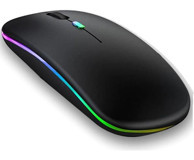 Sanlindou Tablet Uyumlu RGB Sessiz Ergonomik Kablosuz Siyah Optik Mouse