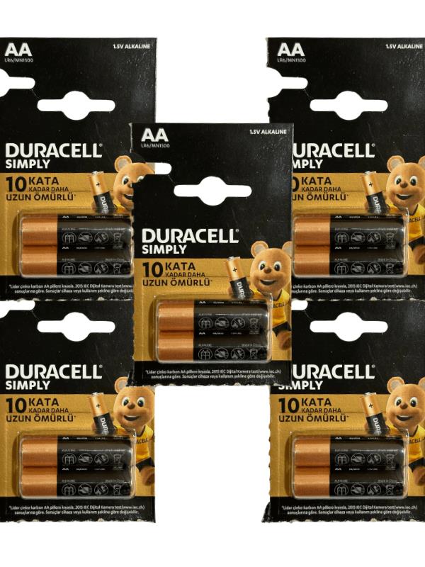 Duracell LR6 1.5 V Alkalin AA Pil 10'lu