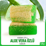 İsmail Aras Doğal Kabak Lifli Aloe Vera-Kabak Lifli Katı Sabun 125 gr