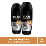 Axe Dark Temptation Pudrasız Ter Önleyici Antiperspirant Roll-On Erkek Deodorant 2x50 ml