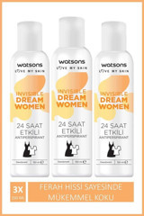 Watsons Invisible Fresh Pudrasız Ter Önleyici Antiperspirant Sprey Kadın Deodorant 3x150 ml