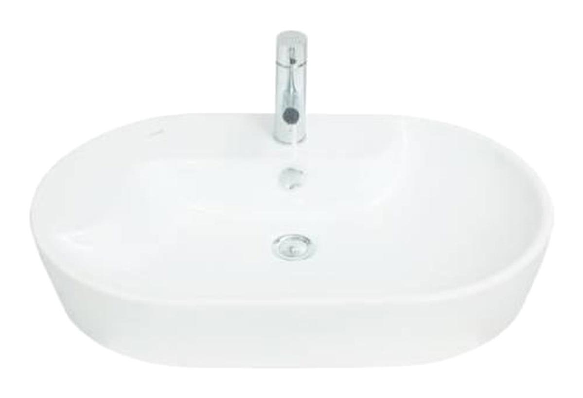 Creavit Tp172 Klasik Tekli 70 cm Seramik Tezgah Üstü Dikdörtgen-Oval Lavabo Beyaz