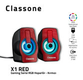 Classone X1 RGB USB Kablolu Mini 1+1 Bilgisayar Hoparlörü