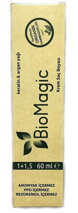 BioMagic Keratin & Argan Yağı 5.03 Fındık Kabuğu Organik Amonyaksız Krem Saç Boyası 60 Ml