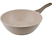 Thermoad Plastik Saplı Alüminyum Döküm 28 cm Wok Tava Vizon