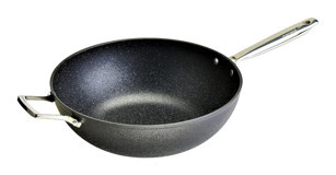 Moneta Çelik Saplı Paslanmaz Çelik 32 cm Wok Tava Gri