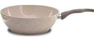 O.M.S 3211 Plastik Saplı Granit 28 cm Wok Tava Bej