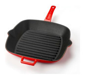 Lava Kare Döküm 26x26 cm Grill Tava Kırmızı