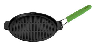 Lava Silikon Saplı Döküm 23 cm Grill Tava Yeşil