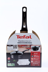 Tefal 2X Selection Plastik Saplı Alüminyum 24 cm Düz Tava Siyah