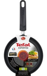 Tefal 3x Expertise Plus Plastik Saplı Titanyum 19 cm Düz Tava Siyah