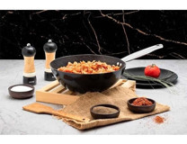 Evimsaray Zest Gusto Metal Saplı Granit 24 cm Wok Tava Siyah