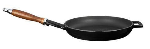 Lava Cookware Ahşap Saplı Demir Döküm 28 cm Kızartma Tava Siyah