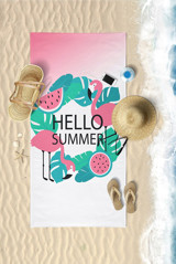 Vevienhome Hello Summer Pamuklu Plaj Havlusu Çok Renkli