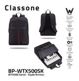 Classone BP-WTX-500SK 15.6 inç Kumaş Su Geçirmez Sırt Laptop Çantası Siyah