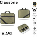 Classone Wtxpro WTX307 15.6 inç Kumaş Su Geçirmez El-Omuz Laptop Çantası Yeşil