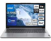 Lenovo IdeaPad 1 15IAU7 82QD00GMTXH8 Dahili UHD Graphics Intel Core i3 1215U 40 GB Ram 1 TB SSD 15.6 inç Full HD Freedos Laptop