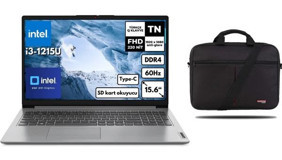 Lenovo IdeaPad 1 15IAU7 82QD00GMTXH21 Dahili UHD Graphics Intel Core i3 1215U 12 GB Ram 2 TB SSD 15.6 inç Full HD Freedos Laptop + Çanta