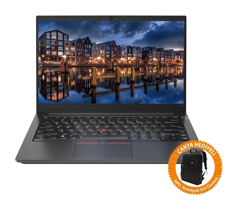 Lenovo ThinkPad E14 21E4S2MLDS07 Harici GeForce MX 550 Intel Core i5 1235U 40 GB Ram 1 TB SSD 14 inç Full HD Freedos Laptop + CNT008 Çanta