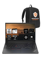 Lenovo ThinkPad E15 21E6006YTX Dahili Iris Xe Graphics Eligible Intel Core i7 1255U 16 GB Ram 1 TB SSD 15.6 inç Full HD Windows 11 Pro Laptop + PER4 Çanta