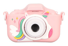 Annadue Sevimli Unicorn Mini Full HD Kompakt Dijital Fotoğraf Makinesi Pembe