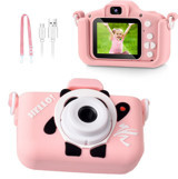 Goshyda Sevimli Panda Mini Full HD Kompakt Dijital Fotoğraf Makinesi Beyaz