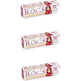 Rocs Kids Ahududulu Çilekli Florürsüz 4-7 Yaş Çocuk Diş Macunu 3x35 ml