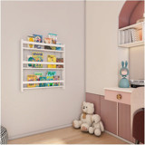 Aden Home Montessori 3 Bölmeli 3 Raflı Ahşap 120x70x10 cm Beyaz Kitaplık