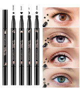 Niyenabeauty Çift Taraflı Suya Dayanıklı Mat Pastel Siyah Kalıcı İnce-Kalın Uçlu Keçe Likit Eyeliner Seti