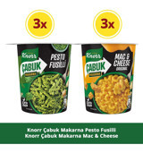 Knorr Çabuk Mac & Cheese 3x65 gr + Knorr Çabuk Pesto Fusilli Makarna 3x65 gr