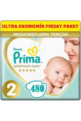 Prima Premium Care 2 Numara Cırtlı Bebek Bezi 480 Adet