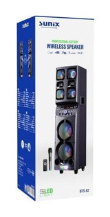 Sunix Bts-82 100 W Işıklı Taşınabilir Siyah Bluetooth Kulaklık