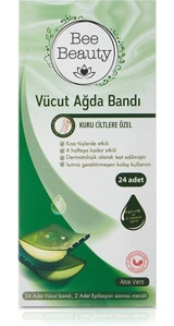 Bee Beauty Aloe Vera Kuru Ciltler 24 Adet Tüm Vücut Ağda Bandı