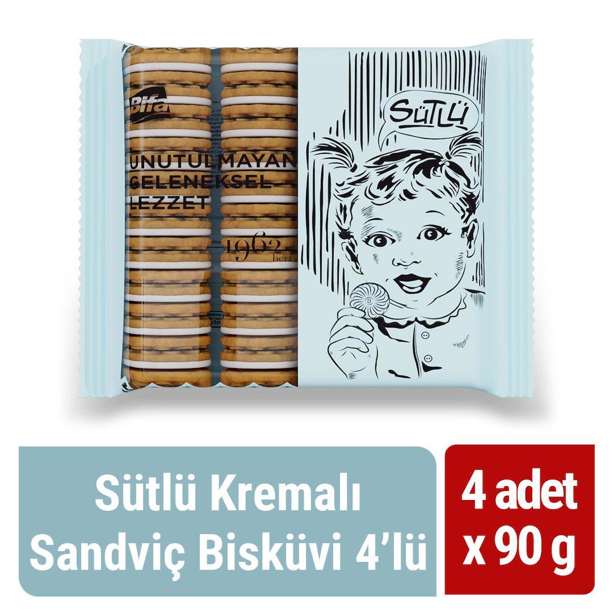 Bifa Nostalji Sütlü Kremalı Bisküvi 4x360 gr