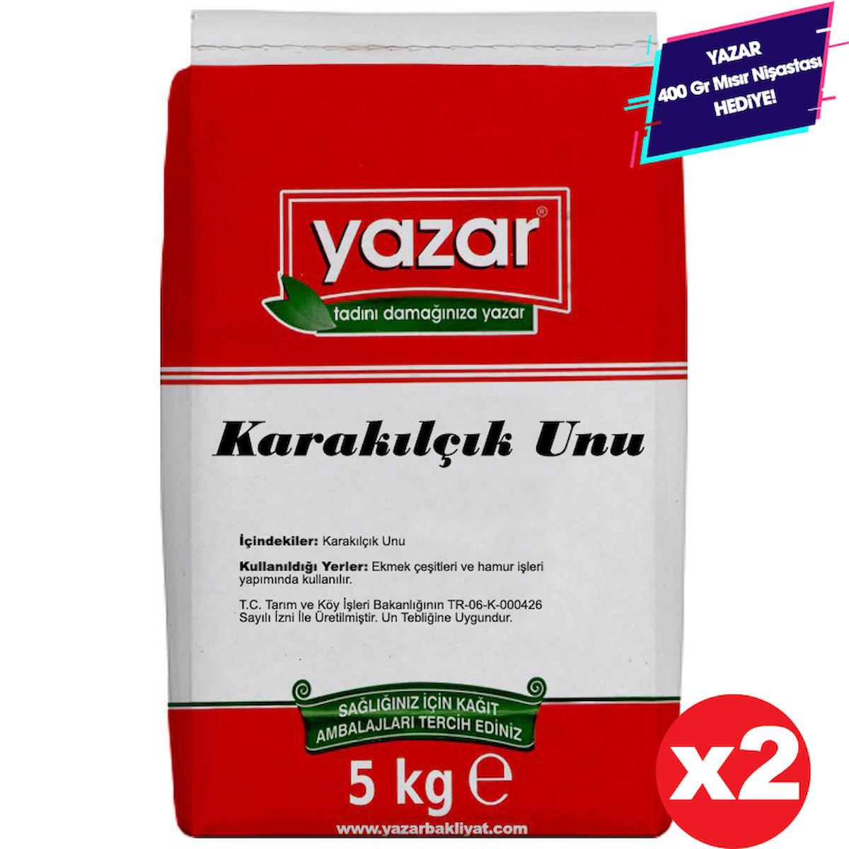 Yazar Karakılçık Unu 2x5 kg