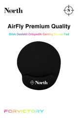 North Airfly Premium Quality Bilek Destekli Gaming Mousepad Siyah