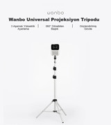 Wanbo Universal 3 Kademeli Projeksiyon Ball Head Tripod 170 cm