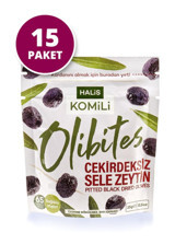 Komili Olibites Az Tuzlu Sele Siyah Zeytin Paket 15x15 gr