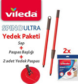 Vileda Spino Ultra 4'lü Yedek Parça Seti Kırmızı