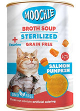 Moochie Super Premium Kısırlaştırılmış Balkabağı-Somonlu Çorba Yaş Kedi Maması 6x135 gr