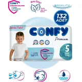 Confy Premium Junior 5 Numara Cırtlı Bebek Bezi 132 Adet