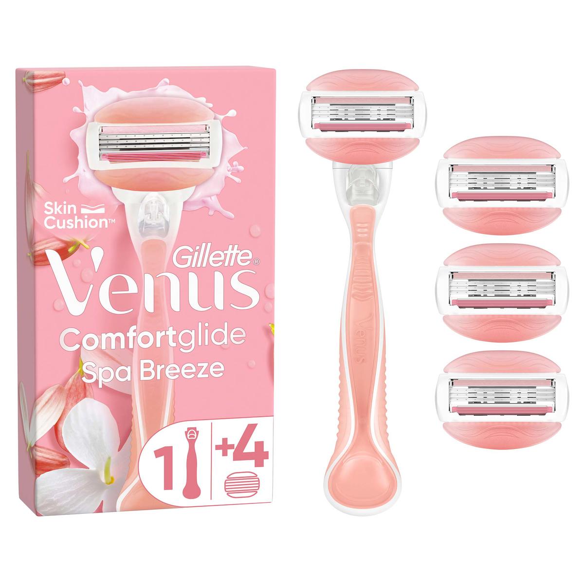 Gillette Venüs Comfortglide Spa Breeze Tüm Vücut 4 Başlıklı Çok Amaçlı Sinekkaydı Islak - Kuru Tıraş Makinası